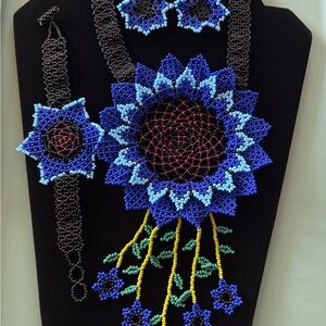 Set 3 piezas de chaquira artesanal